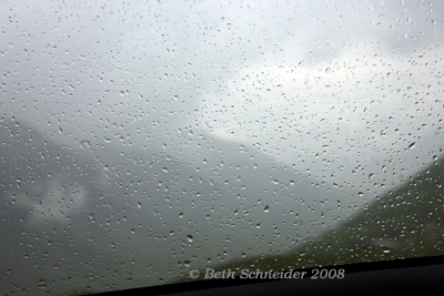 View of Col d'Agnel in the rain