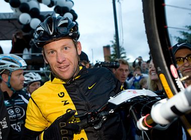 Lance Armstrong at start in Leadville 100