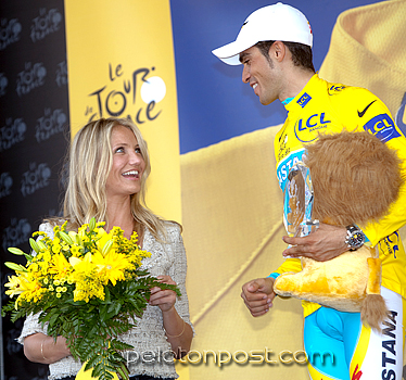 Cameron Diaz with Alberto Contador