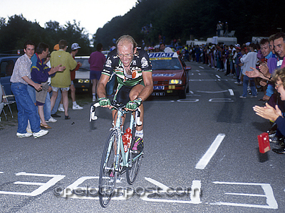Fignon summiting the Grand Ballon en route to win in 1992 Fignon summiting the Grand Ballon en route to win in 1992