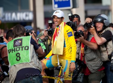 Alberto Contador on Champs Elysee 2010