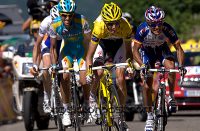 Schleck and Contador racing 2010 TdF